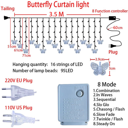 LED Butterfly Lights String